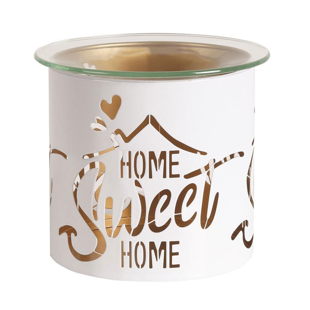 Aroma White & Gold Home Sweet Home Jar Sleeve & Wax Melt Warmer Extra Image 1
